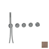 Almar Modular Round Термостат для душа, внешняя часть на 3 потребителя, цвет: PVD brushed copper E180434.CO