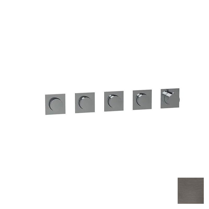 Almar Push Square Термостат для душа, внешняя часть на 4 потребителя, цвет: PVD brushed gun metal E180490.GM