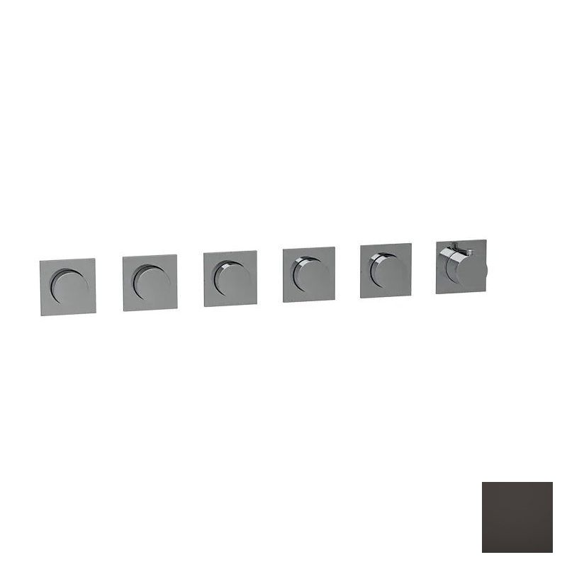 Almar Push Square Термостат для душа, внешняя часть на 5 потребителей, цвет: polished deep black E180491.DB