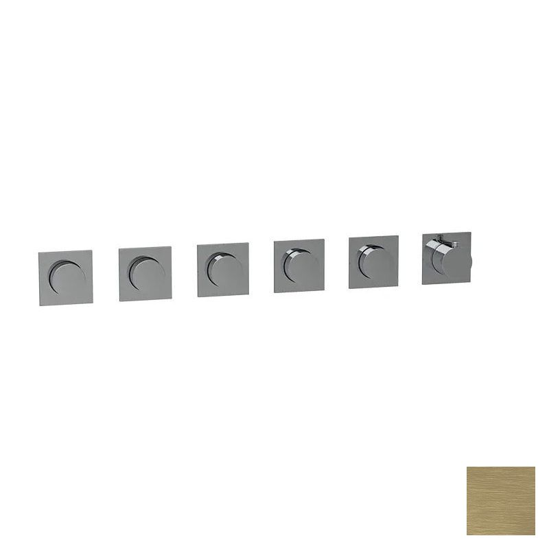 Almar Push Square Термостат для душа, внешняя часть на 5 потребителей, цвет: brushed high brass E180491.HB