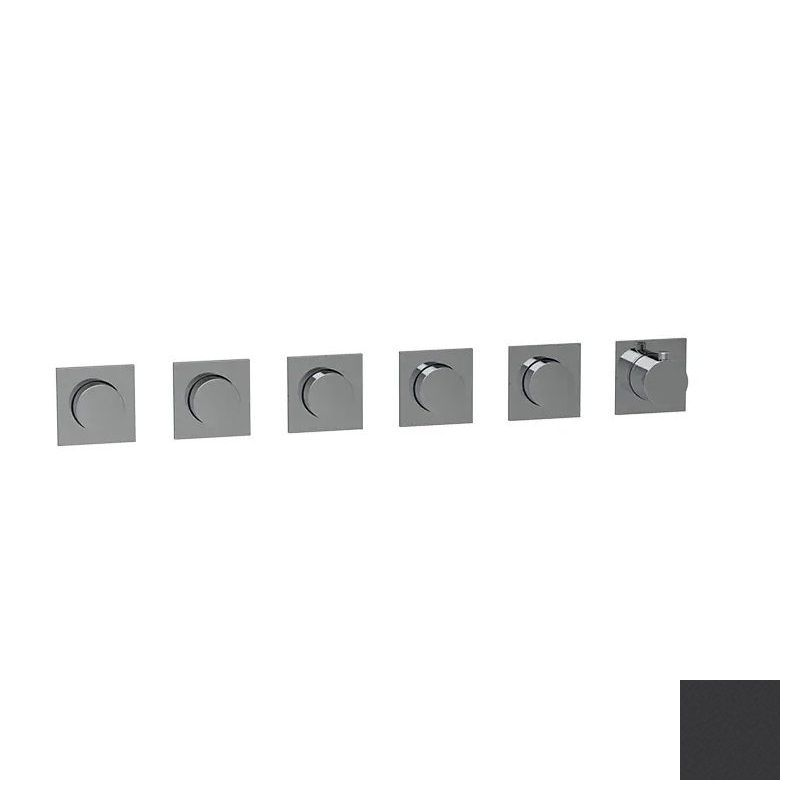 Almar Push Square Термостат для душа, внешняя часть на 5 потребителей, цвет: matt black E180491.MB