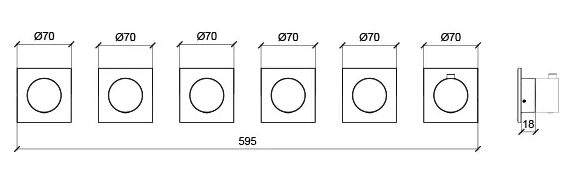 Almar Push Square Термостат для душа, внешняя часть на 5 потребителей, цвет: matt black E180491.MB