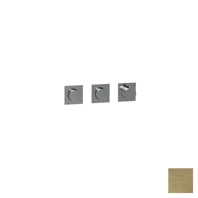 Almar Push Square Термостат для душа, внешняя часть на 2 потребителя, цвет: brushed high brass E180492.HB