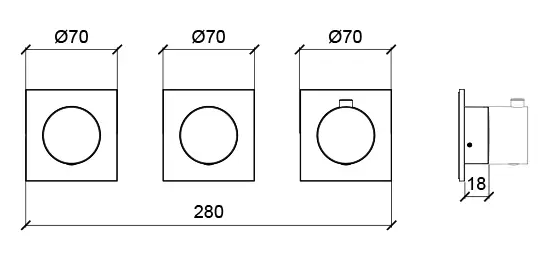 Almar Push Square Термостат для душа, внешняя часть на 2 потребителя, цвет: matt white E180492.MW