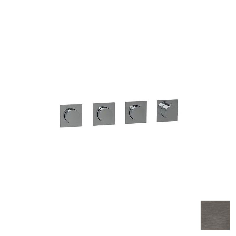 Almar Push Square Термостат для душа, внешняя часть на 3 потребителя, цвет: PVD brushed gun metal E180493.GM
