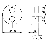 Almar Core Round Смеситель для душа, внешняя часть на 1 потребитель, цвет: PVD brushed copper E186562.CO