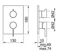 Almar Core Square Смеситель для душа, внешняя часть на 2 потребителя, цвет: PVD brushed high brass E186572.HB