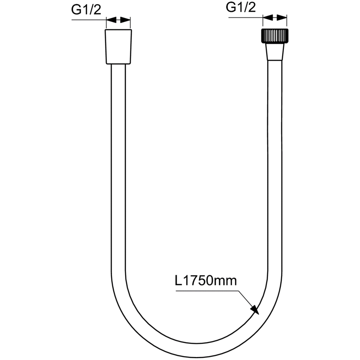 Ideal Standard Idealrain Душевой шланг 175 см, цвет: silk black A4109XG