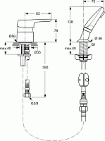 Ideal Standard Cerasprint Смеситель для парикмахерской мойки с выдвижной лейкой, цвет: chrome A5727AA
