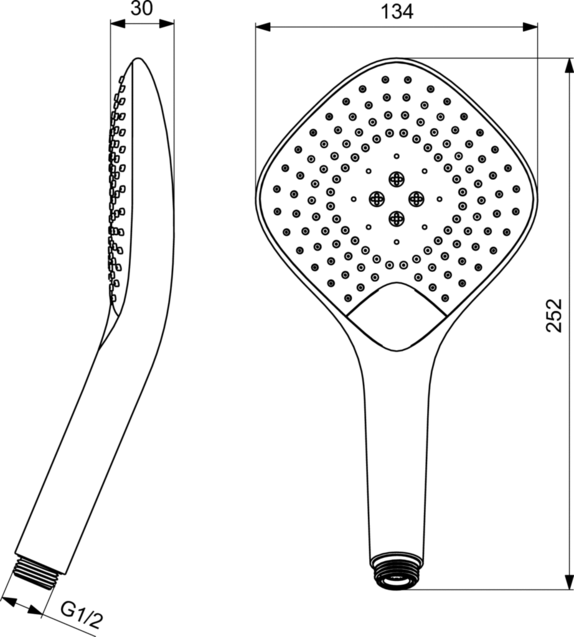Ideal Standard Idealrain Evo Jet Ручной душ, 3 режима струи, цвет: chrome B1760AA