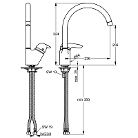 Ideal Standard Cerasprint New Смеситель для кухни, цвет: chrome B7473AA