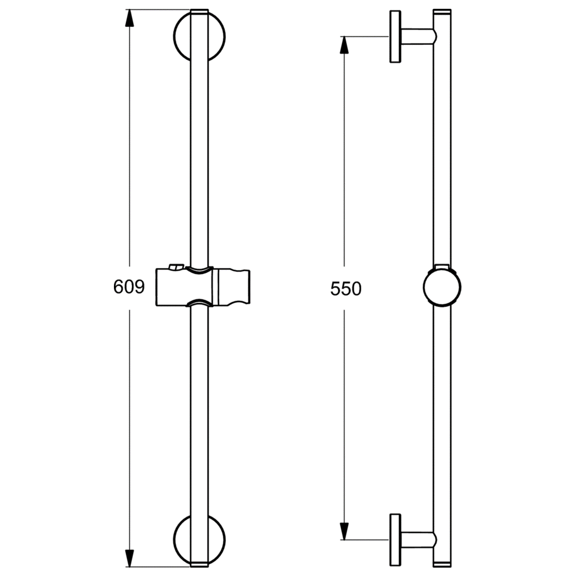 Ideal Standard Idealrain Душевая штанга 60,9 см, цвет: chrome B9420AA