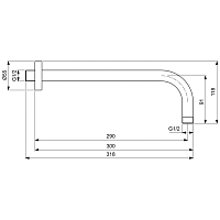 Ideal Standard Idealrain Кронштейн настенный 30 см, цвет: magnetic grey B9444A5