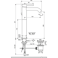 Ideal Standard Ceraline Смеситель для раковины, д/к, высота излива 25,1 см, цвет: chrome BC194AA
