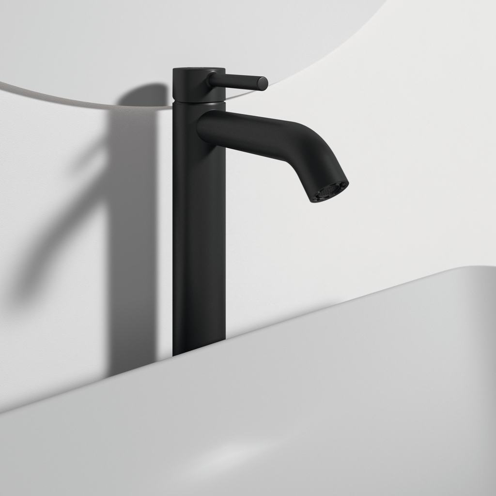Ideal Standard Ceraline Смеситель для раковины, без д/к, высота излива 25 см, цвет: silk black BC269XG