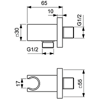 Ideal Standard Idealrain Шланговое подключение с держателем, цвет: chrome BC771AA