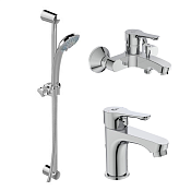 Ideal Standard Alpha Комплект: 2 смесителя, лейка, штанга 60 см, шланг 150 см, цвет: chrome BD004AA