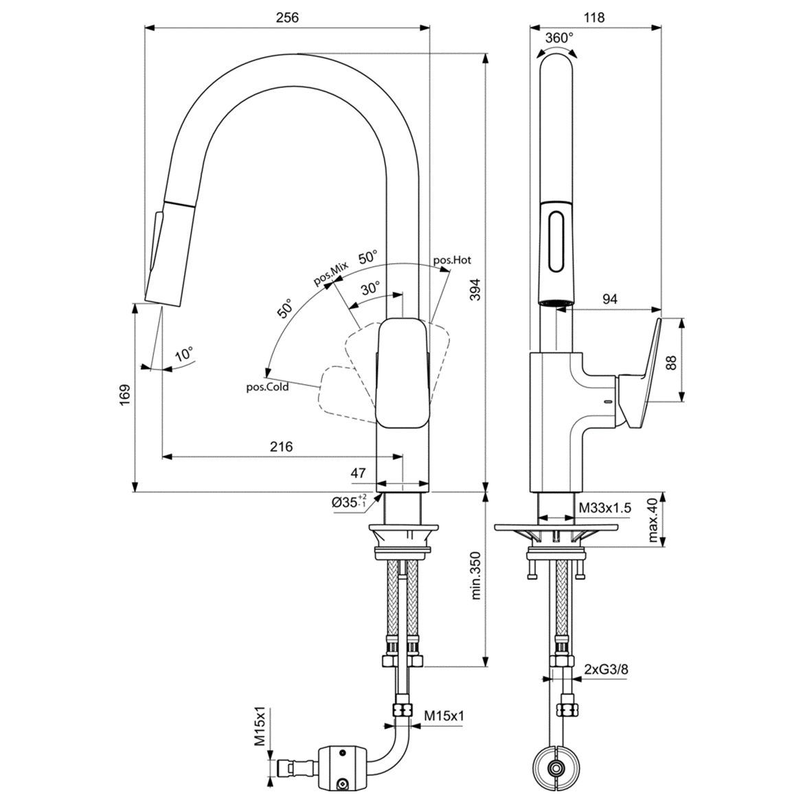 Ideal Standard Ceraplan Смеситель для кухни, цвет: chrome BD338AA