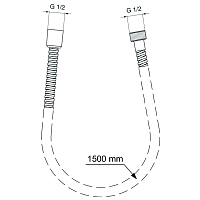 Ideal Standard Idealrain Душевой шланг 150 см, металлический, цвет: chrome BF150AA