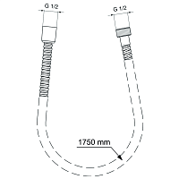 Ideal Standard Idealrain Душевой шланг 175 см, металлический, цвет: chrome BF175AA