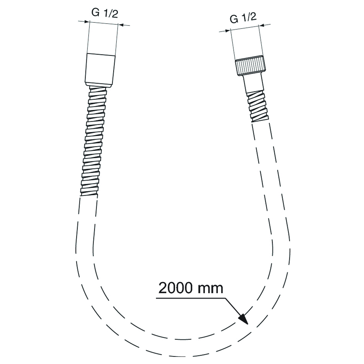 Ideal Standard Idealrain Душевой шланг 200 см, металлический, цвет: chrome BF200AA