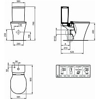Ideal Standard Connect Air Чаша для унитаза моноблок безободковая, цвет: euro white E009701