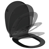 Ideal Standard Connect Air Крышка-сиденье для унитаза, с микролифтом, цвет: silk black E0368V3
