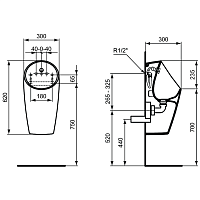 Ideal Standard Sphero Писсуар подвесной безободковый, цвет: euro white E183201