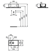 Ideal Standard Tempo Рукомойник 37x21 см, без перелива, цвет: euro white E211301