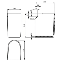Ideal Standard Connect Полуколонна большая с крепежом, цвет: euro white E797401