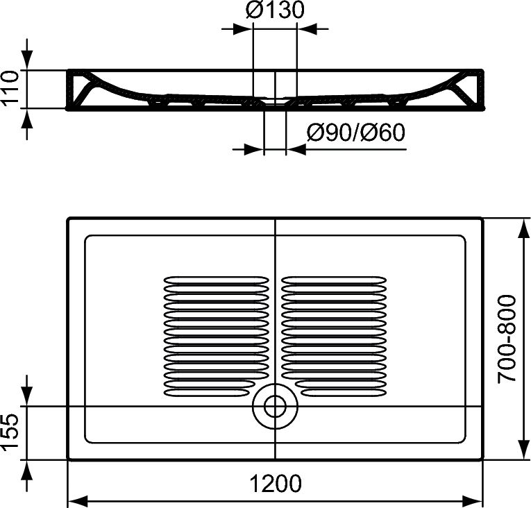 Ideal Standard No Suite Defined Слив для керамических/акриловых душевых поддонов Ø9 см, цвет: chrome J3417AA