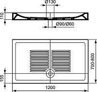 Ideal Standard No Suite Defined Слив для керамических/акриловых душевых поддонов Ø9 см, цвет: chrome J3417AA