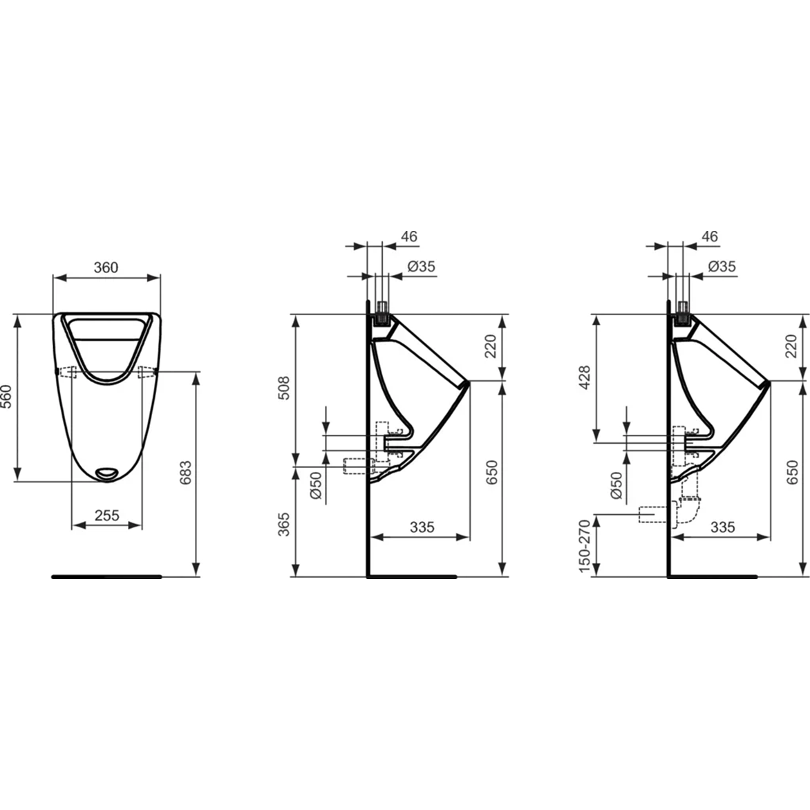 Ideal Standard Ecco-Eurovit Писсуар подвесной, цвет: euro white K553901