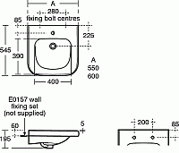 Ideal Standard Contour Раковина подвесная 55x19,5 см, с переливом, цвет: euro white S216501