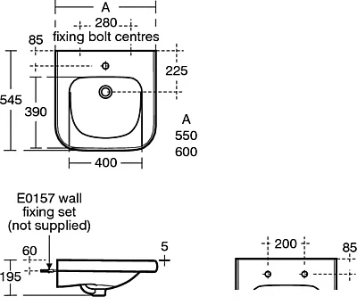 Ideal Standard Contour Раковина подвесная 60x54,5 см, с переливом, цвет: euro white S216801