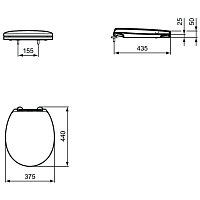 Ideal Standard Contour Крышка-сиденье для унитаза, цвет: euro white S406501