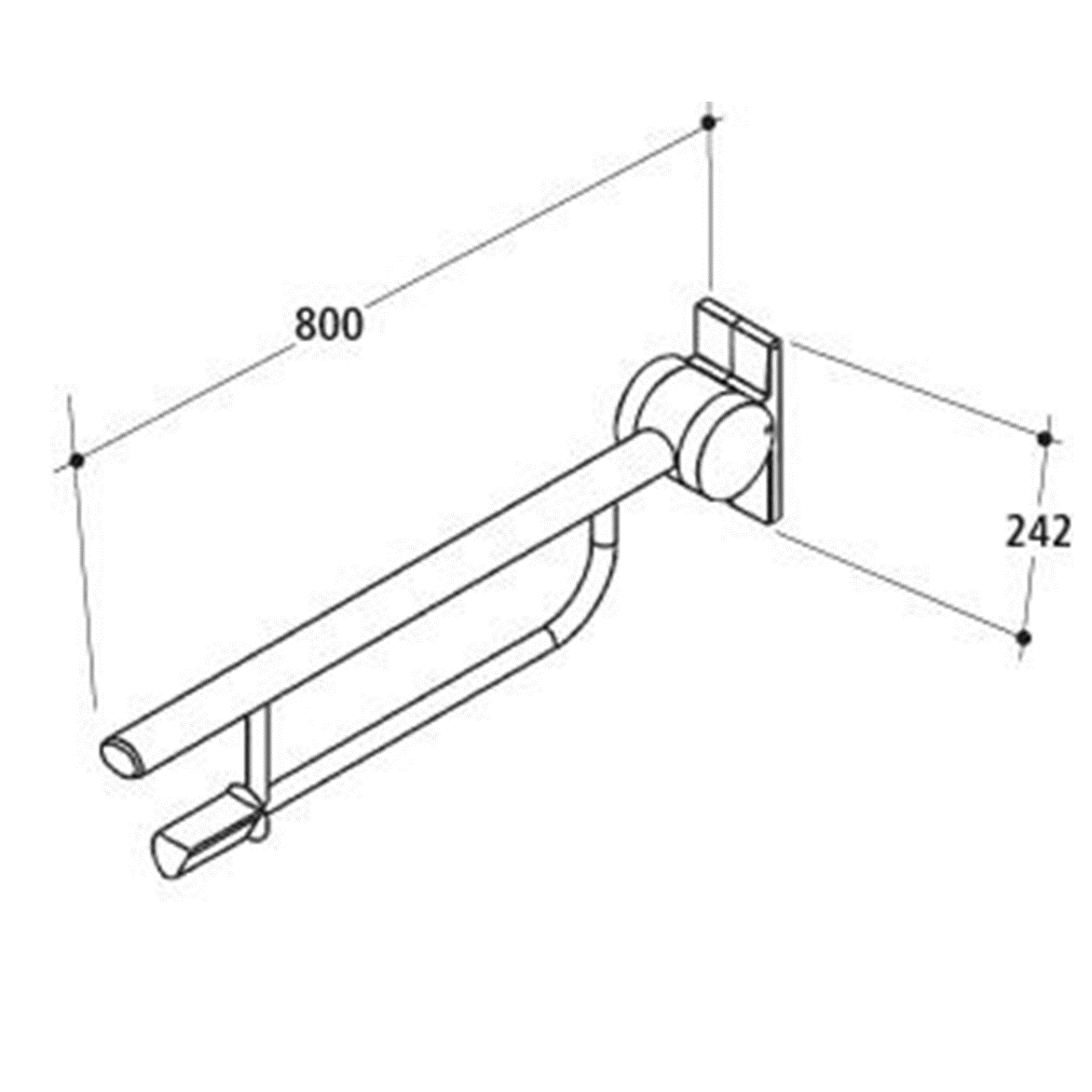 Ideal Standard Contour Поручень складной 80 см, цвет: white S6360AC
