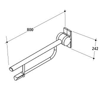 Ideal Standard Contour Поручень складной 80 см, цвет: grey S6360LJ