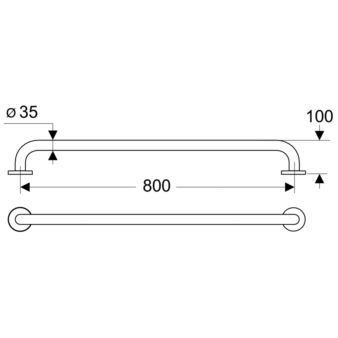 Ideal Standard Contour Поручень 80 см, цвет: white S6457AC