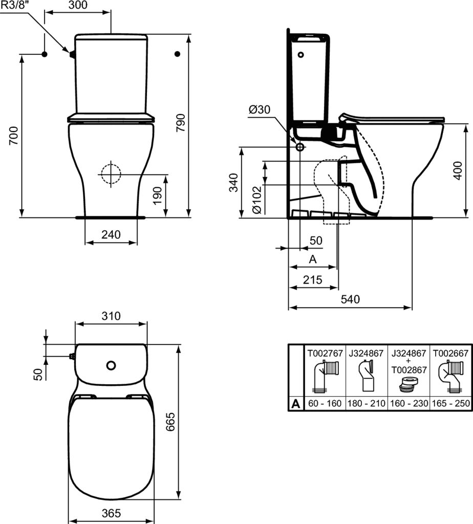 Ideal Standard Tesi Чаша для унитаза моноблок безободковая, цвет: silk white T0082V1