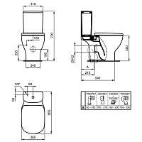 Ideal Standard Tesi Чаша для унитаза моноблок безободковая, цвет: silk white T0087V1