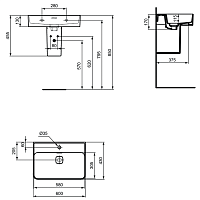 Ideal Standard Strada II Раковина подвесная 60x43 см, с переливом, цвет: euro white T300001