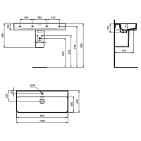 Ideal Standard Strada II Раковина подвесная 100x43 см, с переливом, цвет: euro white T300201