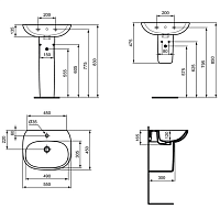 Ideal Standard Tesi Раковина подвесная 55x45 см, с переливом, цвет: euro white T352301