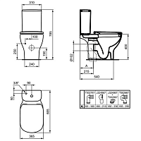 Ideal Standard Tesi Бачок для унитаза, 3/4,5 л, цвет: silk white T3568V1