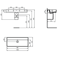 Ideal Standard Strada II Раковина подвесная 100x43 см, с переливом, цвет: euro white T364001