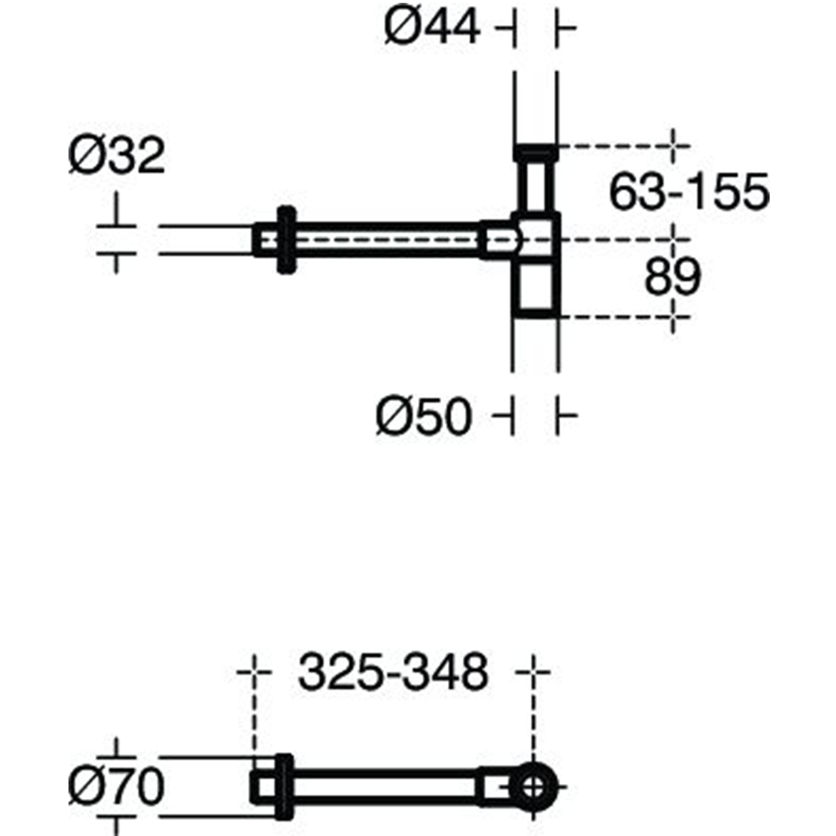 Ideal Standard No Suite Defined Сифон для раковины 1 1/4", цвет: silk black T4441XG