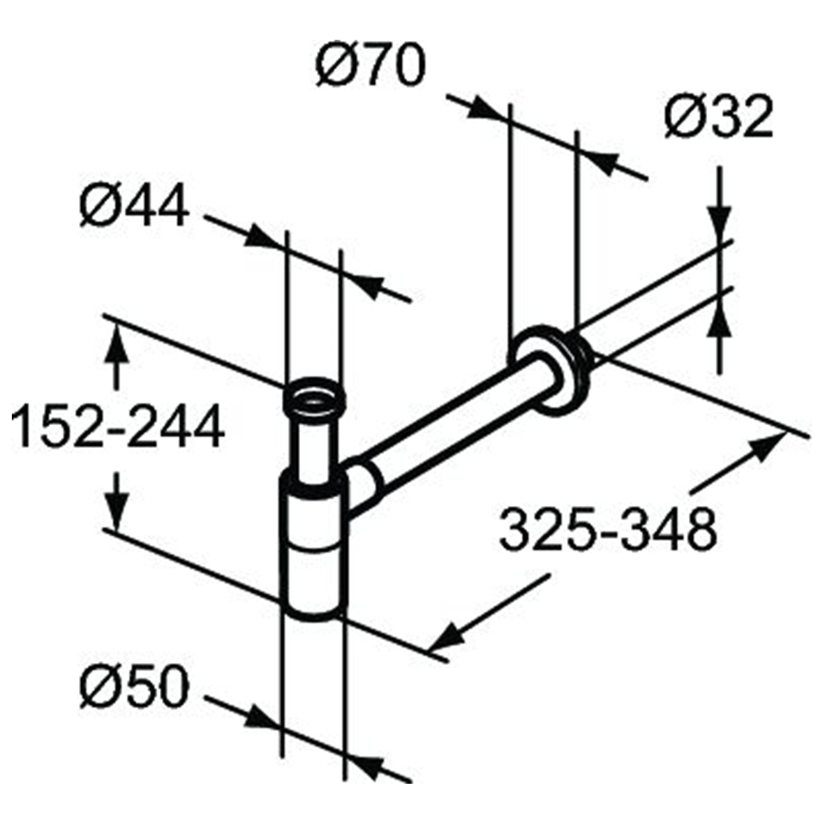Ideal Standard No Suite Defined Сифон для раковины 1 1/4", цвет: silk black T4441XG