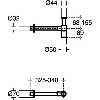 Ideal Standard No Suite Defined Сифон для раковины 1 1/4", цвет: silk black T4441XG