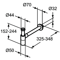 Ideal Standard No Suite Defined Сифон для раковины 1 1/4", цвет: silk black T4441XG